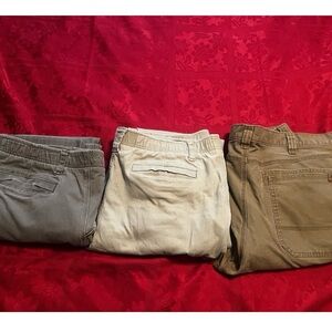 🔥 Mens LL Bean Lot 3 Natural Fit Pants 40x32 Hiking Stretch Canvas Outdoors